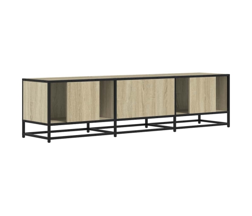 Mueble TV metal y madera ingeniería roble Sonoma 160x35x41 cm