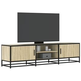 Mueble TV metal y madera ingeniería roble Sonoma 160x35x41 cm