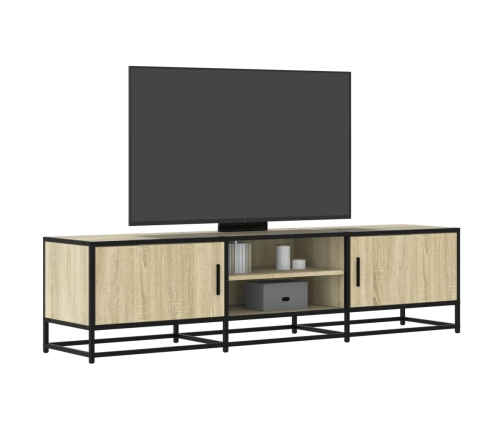 Mueble TV metal y madera ingeniería roble Sonoma 160x35x41 cm