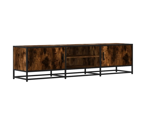 Mueble TV metal y madera ingeniería roble humo 160x35x41 cm