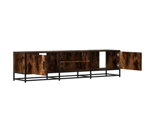 Mueble TV metal y madera ingeniería roble humo 160x35x41 cm