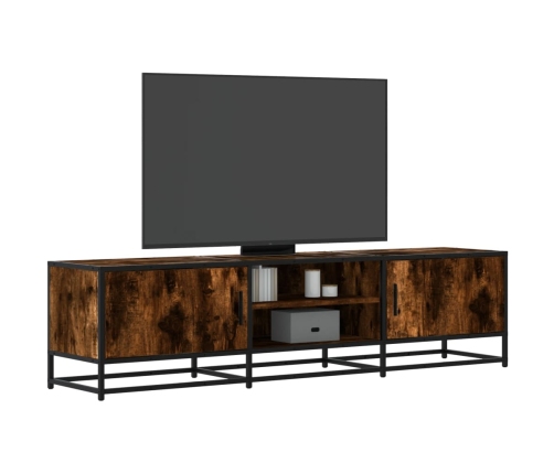 Mueble TV metal y madera ingeniería roble humo 160x35x41 cm