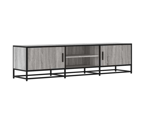 Mueble TV metal y madera ingeniería gris Sonoma 160x35x41 cm