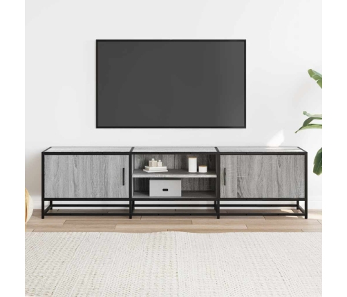 Mueble TV metal y madera ingeniería gris Sonoma 160x35x41 cm