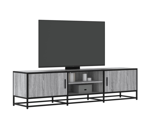 Mueble TV metal y madera ingeniería gris Sonoma 160x35x41 cm