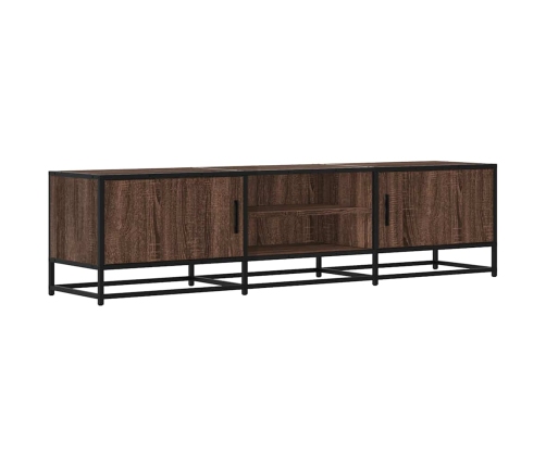 Mueble TV metal y madera ingeniería marrón roble 160x35x41 cm