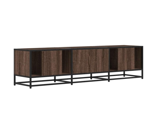 Mueble TV metal y madera ingeniería marrón roble 160x35x41 cm