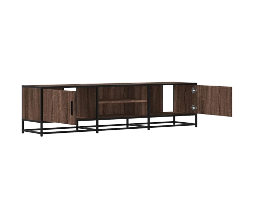 Mueble TV metal y madera ingeniería marrón roble 160x35x41 cm