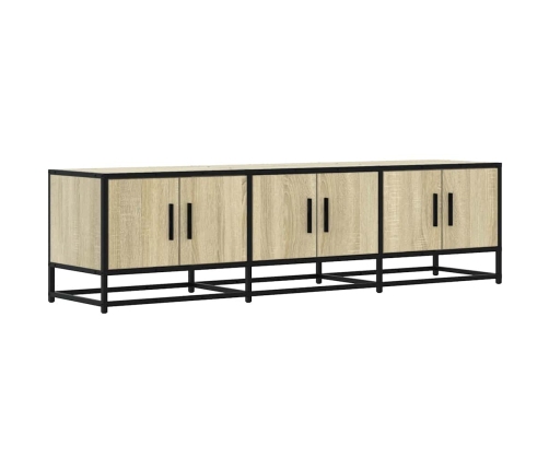 Mueble TV metal y madera ingeniería roble Sonoma 150x35x41 cm