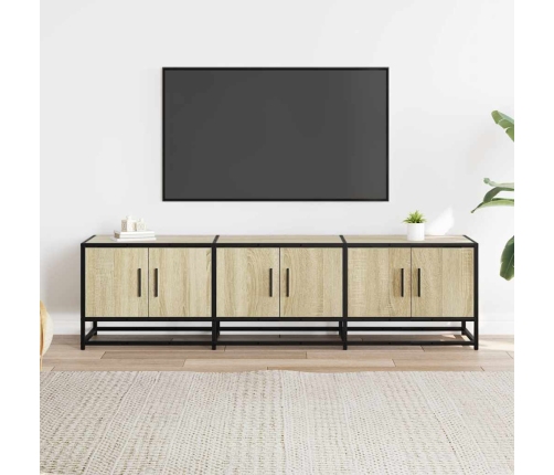 Mueble TV metal y madera ingeniería roble Sonoma 150x35x41 cm