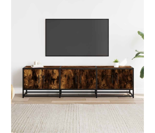 Mueble TV metal y madera ingeniería roble humo 150x35x41 cm