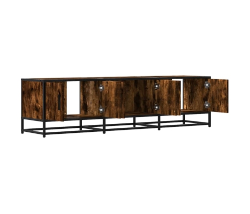 Mueble TV metal y madera ingeniería roble humo 150x35x41 cm