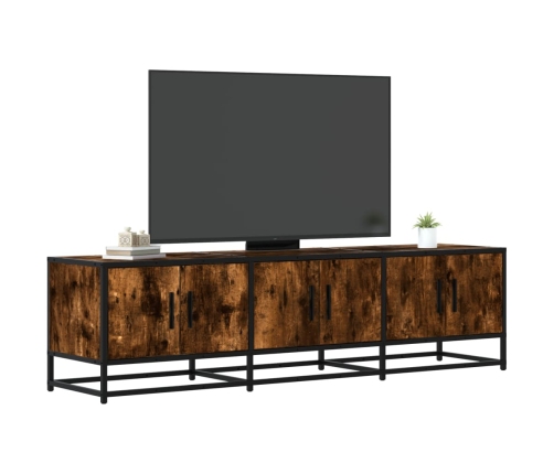 Mueble TV metal y madera ingeniería roble humo 150x35x41 cm