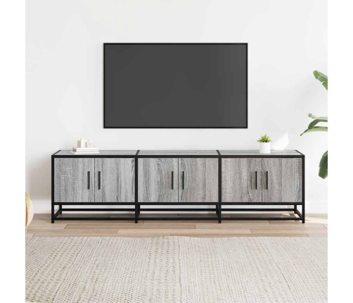 Mueble TV madera ingeniería y metal gris Sonoma 150x35x41 cm