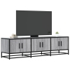 Mueble TV madera ingeniería y metal gris Sonoma 150x35x41 cm