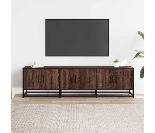 Mueble TV metal y madera ingeniería marrón roble 150x35x41 cm