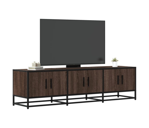 Mueble TV metal y madera ingeniería marrón roble 150x35x41 cm