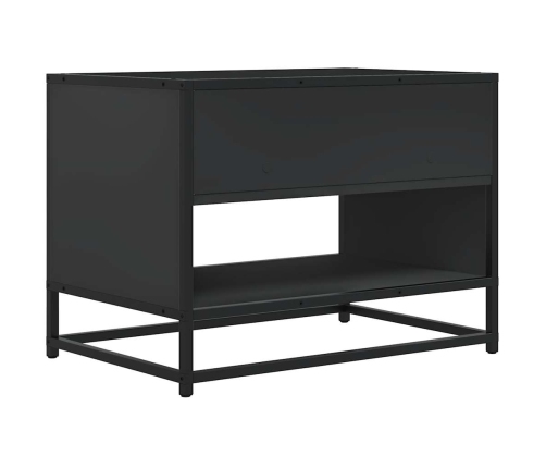 Mueble de TV madera de ingeniería y metal negro 61x40x46 cm