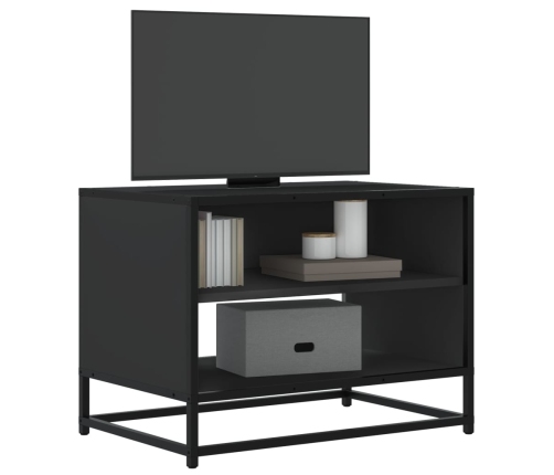 Mueble de TV madera de ingeniería y metal negro 61x40x46 cm