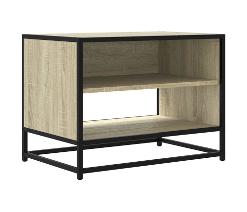 Mueble TV metal y madera ingeniería roble Sonoma 61x40x46 cm