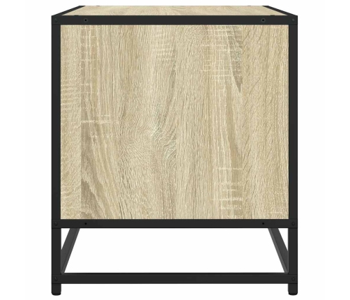 Mueble TV metal y madera ingeniería roble Sonoma 61x40x46 cm