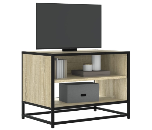 Mueble TV metal y madera ingeniería roble Sonoma 61x40x46 cm