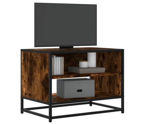 Mueble TV metal y madera ingeniería roble humo 61x40x46 cm