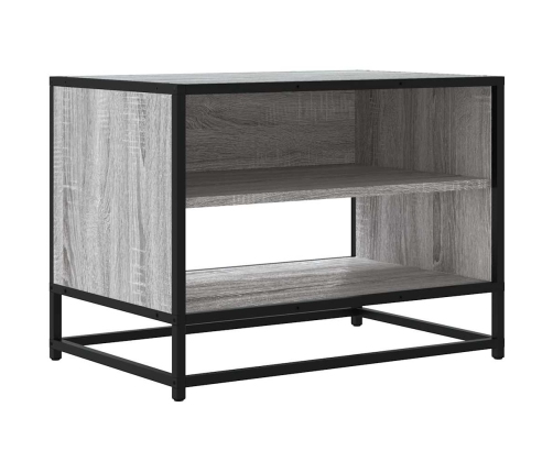 Mueble TV madera ingeniería y metal roble ahumado 61x40x46 cm