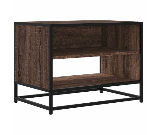 Mueble TV metal y madera ingeniería marrón roble 61x40x46 cm