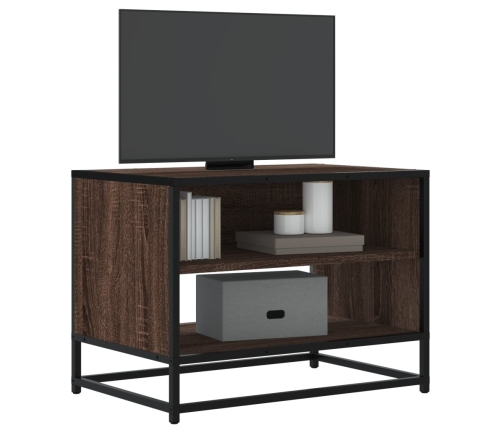 Mueble TV metal y madera ingeniería marrón roble 61x40x46 cm