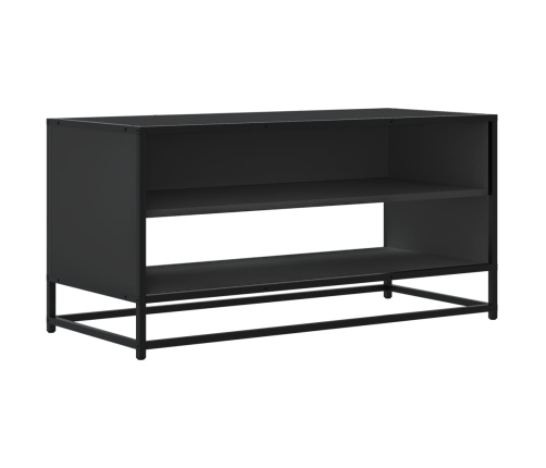 Mueble de TV madera de ingeniería y metal negro 91x40x46 cm