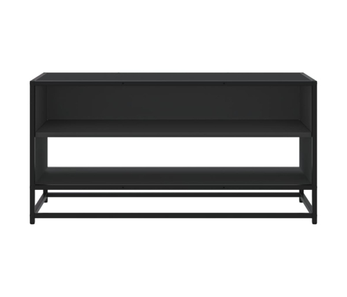 Mueble de TV madera de ingeniería y metal negro 91x40x46 cm