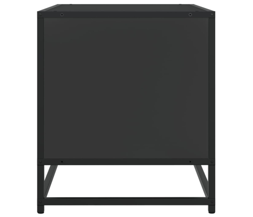 Mueble de TV madera de ingeniería y metal negro 91x40x46 cm