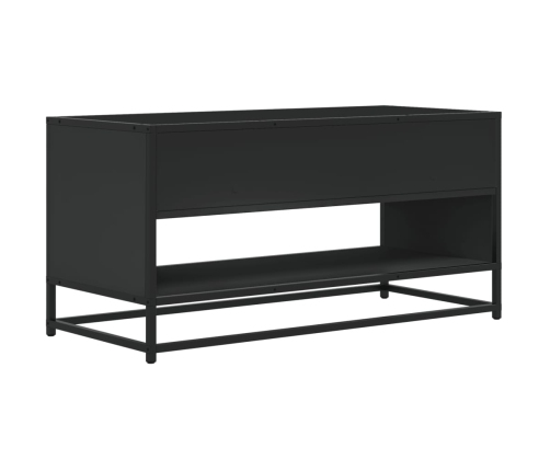 Mueble de TV madera de ingeniería y metal negro 91x40x46 cm