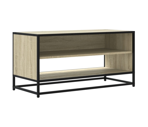 Mueble TV metal y madera ingeniería roble Sonoma 91x40x46 cm