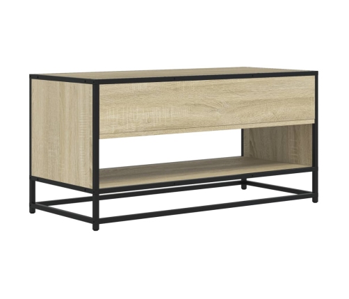 Mueble TV metal y madera ingeniería roble Sonoma 91x40x46 cm