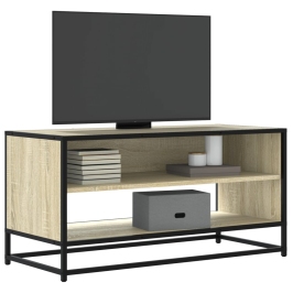 Mueble TV metal y madera ingeniería roble Sonoma 91x40x46 cm