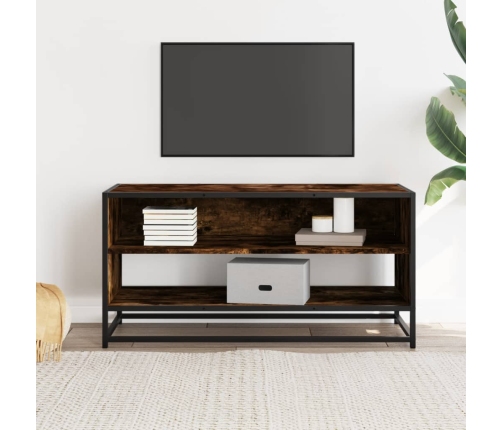 Mueble TV metal y madera ingeniería roble humo 91x40x46 cm