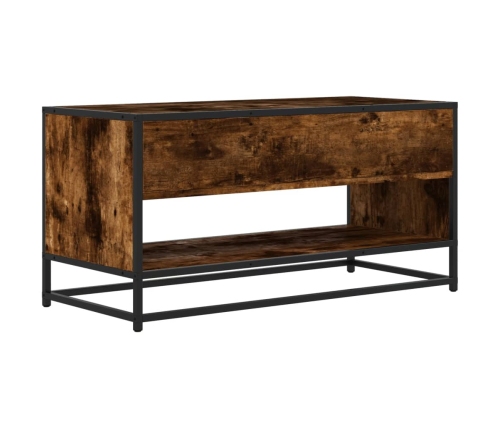 Mueble TV metal y madera ingeniería roble humo 91x40x46 cm