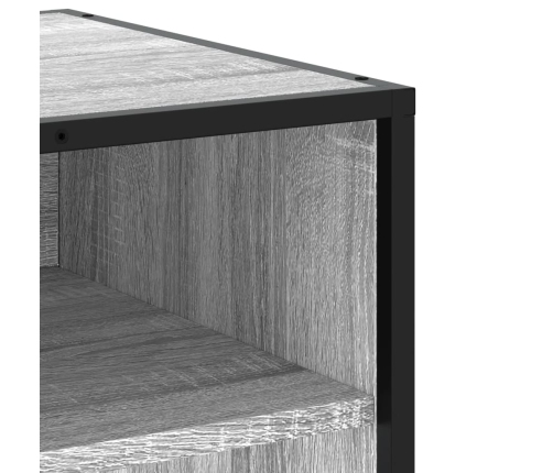 Mueble TV madera ingeniería y metal roble ahumado 91x40x46 cm