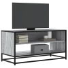 Mueble TV madera ingeniería y metal roble ahumado 91x40x46 cm