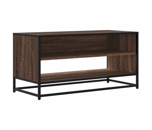 Mueble TV metal y madera ingeniería marrón roble 91x40x46 cm