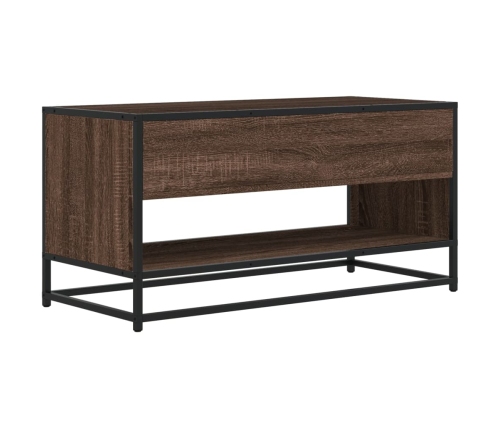 Mueble TV metal y madera ingeniería marrón roble 91x40x46 cm