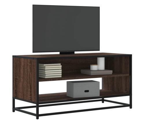 Mueble TV metal y madera ingeniería marrón roble 91x40x46 cm