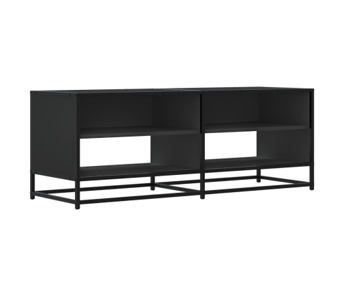 Mueble de TV madera de ingeniería y metal negro 120,5x40x46 cm