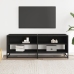 Mueble de TV madera de ingeniería y metal negro 120,5x40x46 cm