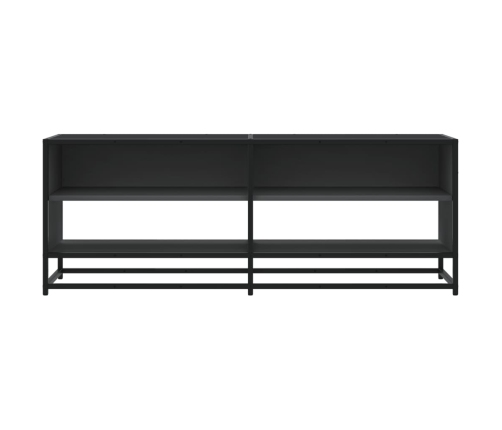 Mueble de TV madera de ingeniería y metal negro 120,5x40x46 cm