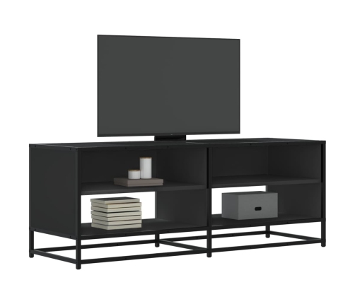 Mueble de TV madera de ingeniería y metal negro 120,5x40x46 cm