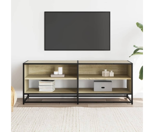 Mueble TV metal y madera ingeniería roble Sonoma 120,5x40x46 cm