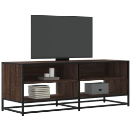 Mueble TV metal y madera ingeniería marrón roble 120,5x40x46 cm